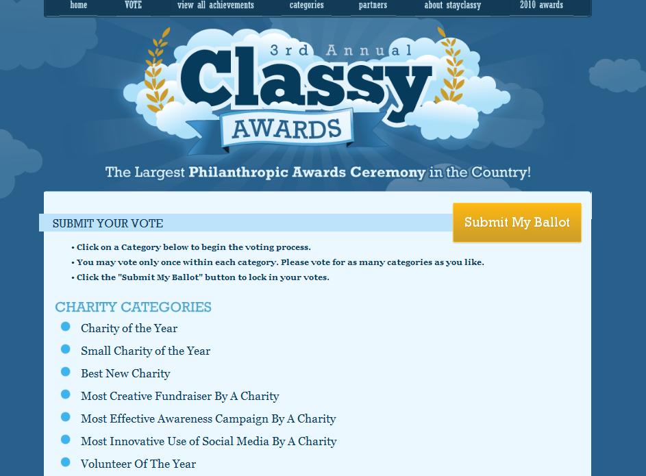 The CLASSY Awards is the largest philanthropic awards ceremony in the country, recognizing the most outstanding philanthropic achievements by charities, businesses and individuals nationwide