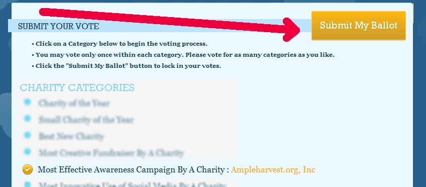 Vote to fight hunger and malnutrition by voting for AmpleHarvest.org