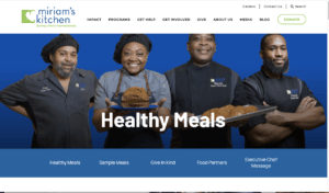 screenshot of miriams kitchen website