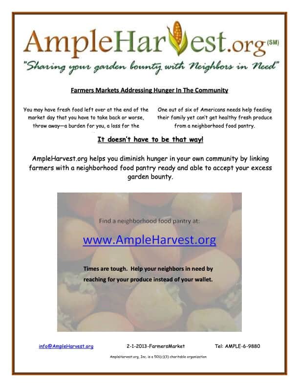 AmpleHarvest.org farmers market flyer